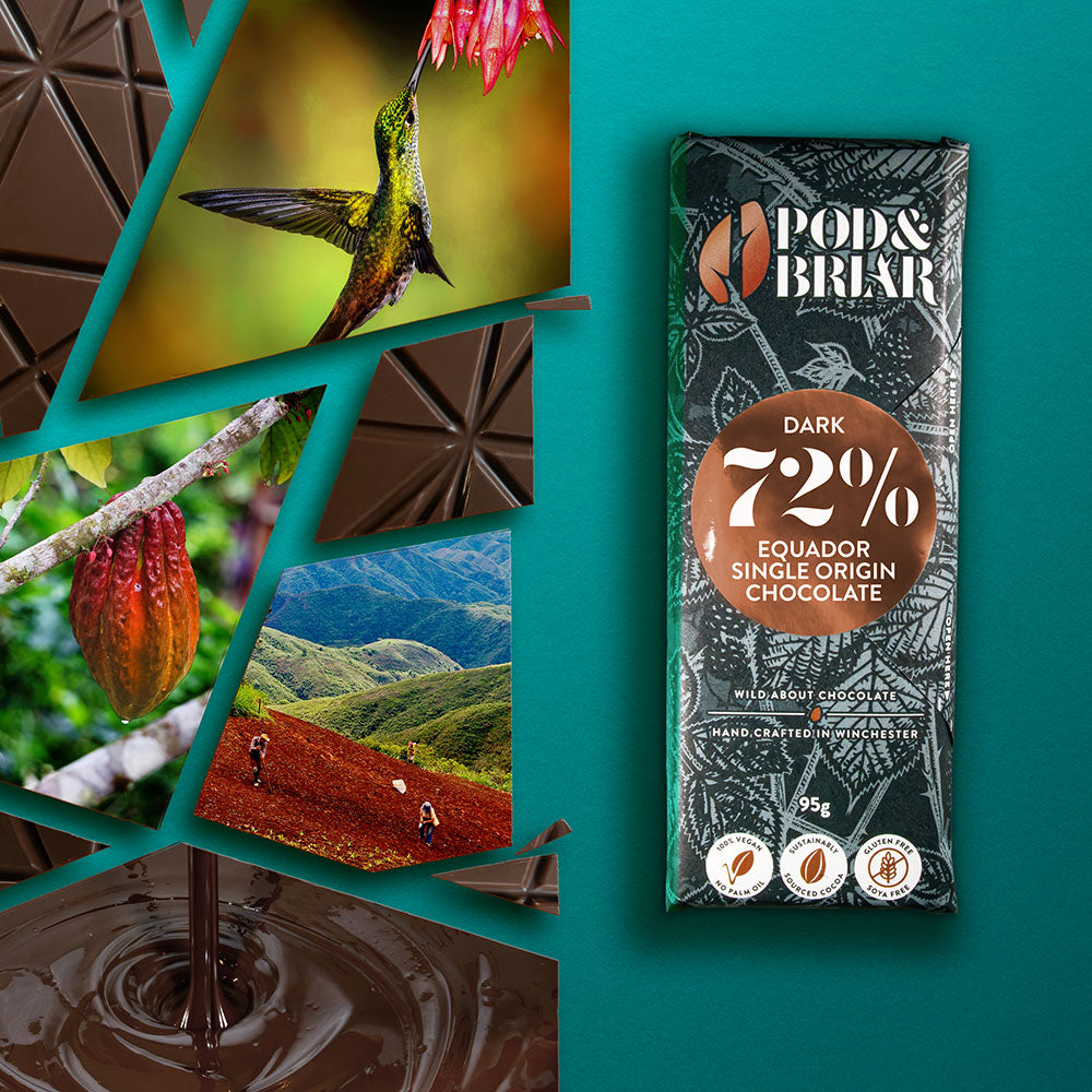 72% Equador - single origin dark chocolate bar 95g